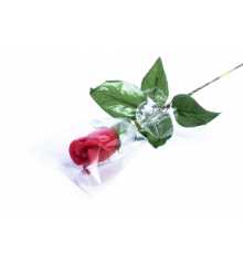 Marcipánová růže na stonku červená - pravý marcipán z mandlí
