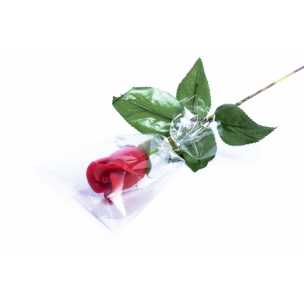 Marcipánová růže na stonku červená - marcipán