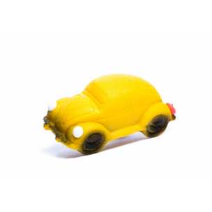 Auto "Brouk", žluté – baleno ve smršťovací folii - marcipánová figurk - marcipán